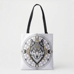 Sac à main bohème Loup Mystique Phases lunaires Ma