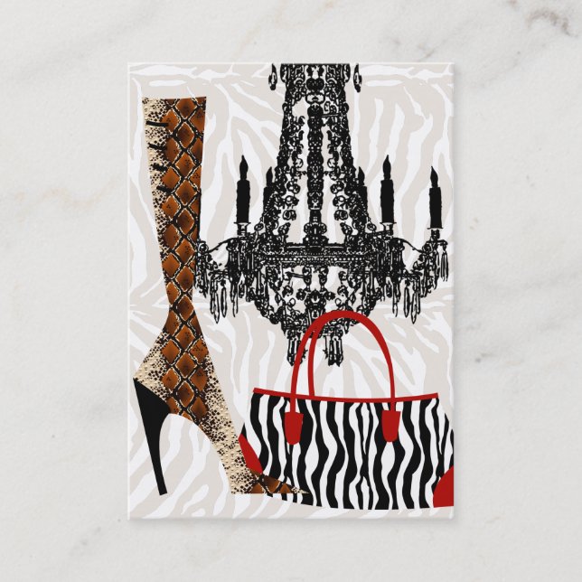 Sac à main Carte de visite de mode Boot Leather Ze (Devant)