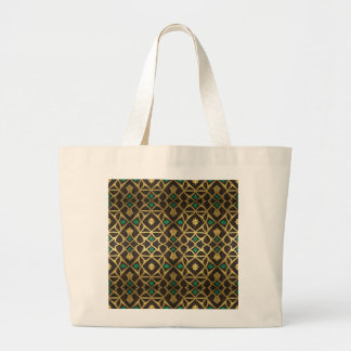 Sac à main crème et or à motif arabesque