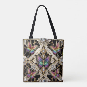 Sac à main de luxe diamants papillon arc-en-ciel