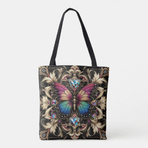 Sac à main de luxe diamants papillon arc-en-ciel