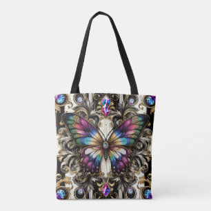 Sac à main de luxe diamants papillon arc-en-ciel