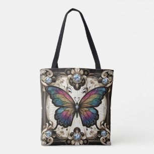 Sac à main de luxe diamants papillon arc-en-ciel