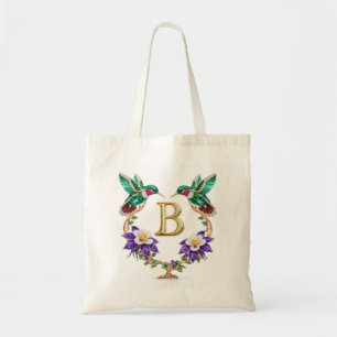 Sac à main de mariage B monogramme colibri orné de