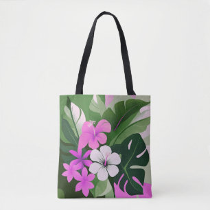 Sac à main de plage à motif d'hibiscus hawaïen mod