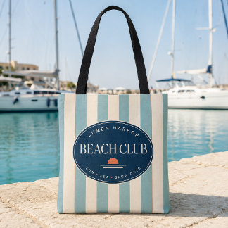 Sac à main de plage rayé Cabana sarcelle