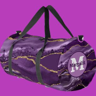 Sac à main élégant en agate dorée violette paillet