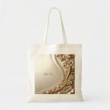 Sac à main élégant en or orné de fleurs