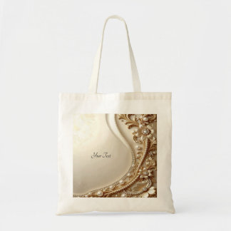 Sac à main élégant en or orné de fleurs