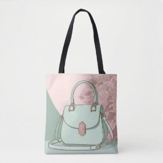 Sac à main élégant vert menthe rose or métallisé