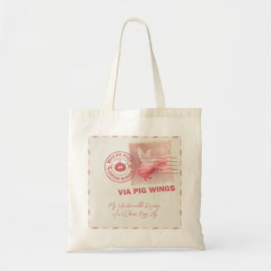 Sac à main en forme de timbre-poste avec un cochon