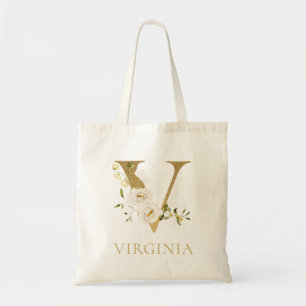 Sac à main en toile avec monogramme V en lettre do