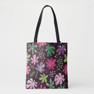 Sac à main en toile avec motif floral foncé artist