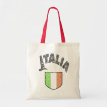 Sac à main en toile vintage avec drapeau italien