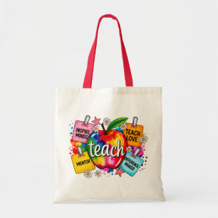 Sac à main enseignant pomme arc-en-ciel Colorful T
