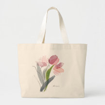 Sac à main fleuri féminin aux tulipes et feuilles 