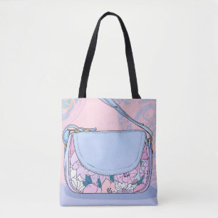 Sac à main floral rose lavande pastel chic