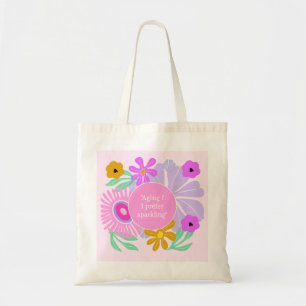 Sac à main floral rose pâle citation âge pour anni