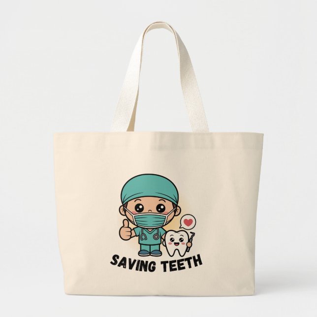 Sac à main FUNNY DENTIST : SAVING TEETH (Devant)