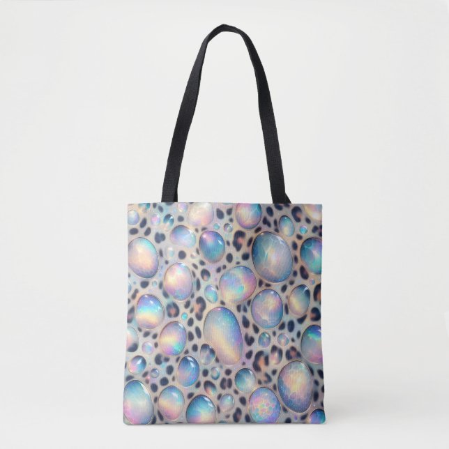 Sac à main girly et chic imprimé léopard opale (Devant)