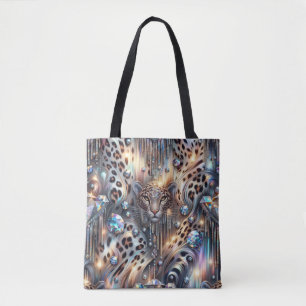 Sac à main girly opulent imprimé léopard opale