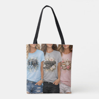 Sac à main graphique floral vintage pour filles mi