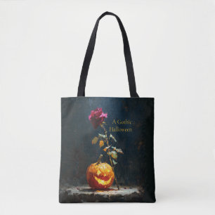 Sac à main Halloween Citrouille et Rose Romantique