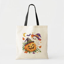 Sac à main Halloween fantôme et citrouille à l'aqu