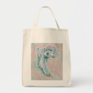 Sac à main illustré de Poodle aux tons pastel apai