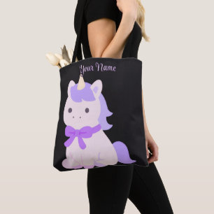 Sac à main noir personnalisé avec un arc violet li