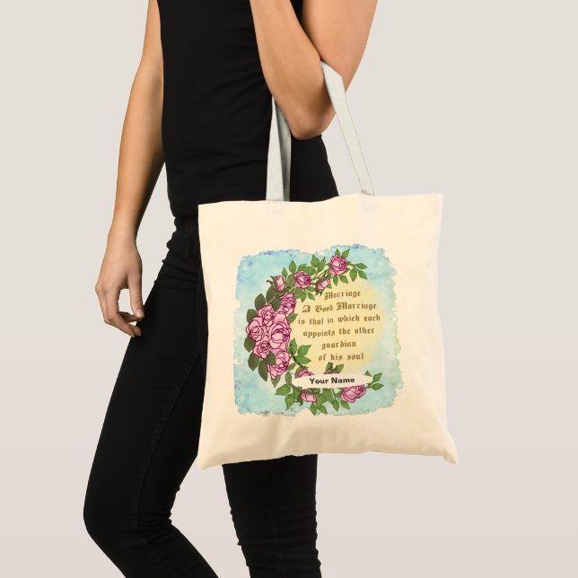 Sac à main personnalisé avec verset de mariage (Devant (produit))