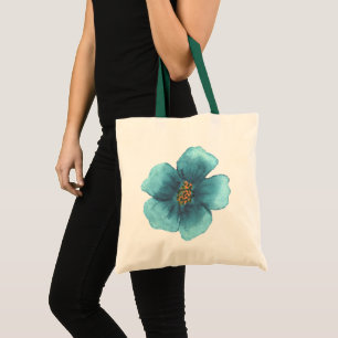 Sac à main personnalisé blanc avec fleurs aquarell