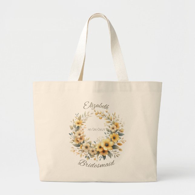 Sac à main personnalisé Couronne Jaune Demoiselle  (Devant)