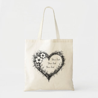 Sac à main personnalisé en forme de cœur de fleurs