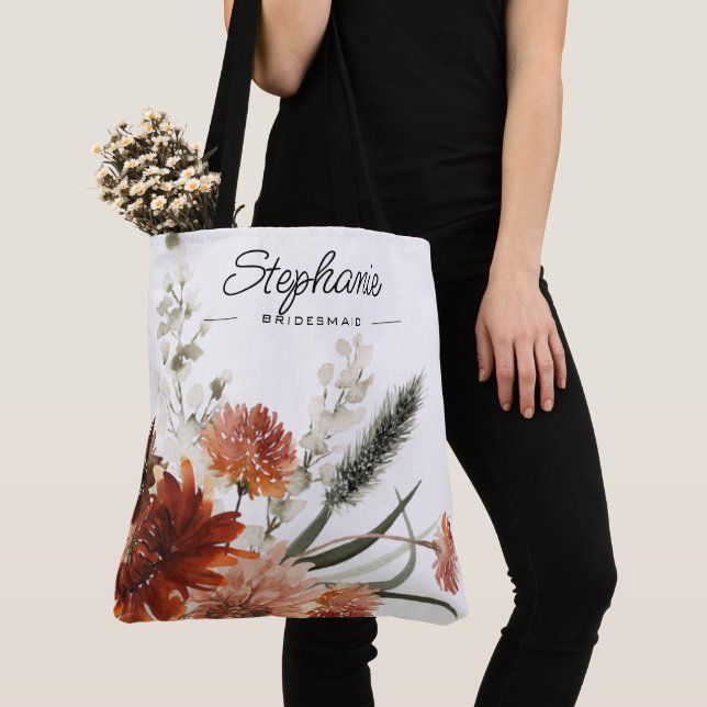 Sac à main rustique floral pour demoiselle d'honne (De près)
