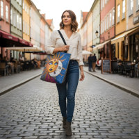 Sac à main Soleil et Lune avec Art vibrant dessiné