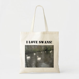 Sac à main Swans nager, I Love Swans