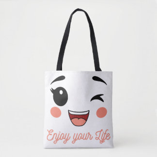 Sac à main tout usage visage souriant expression l