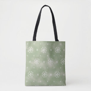 Sac à main vert sauge ethnique floral tie dye