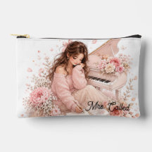 Sac à Maquillage Fleurs Piano Rose Tendre Modifiab