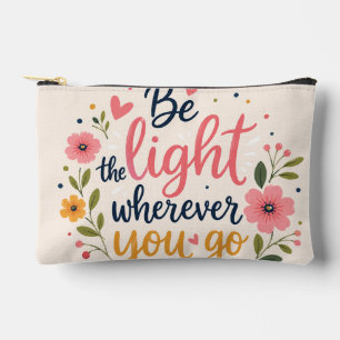 Sac à Maquillage Floral 'Soyez la Lumière Partout