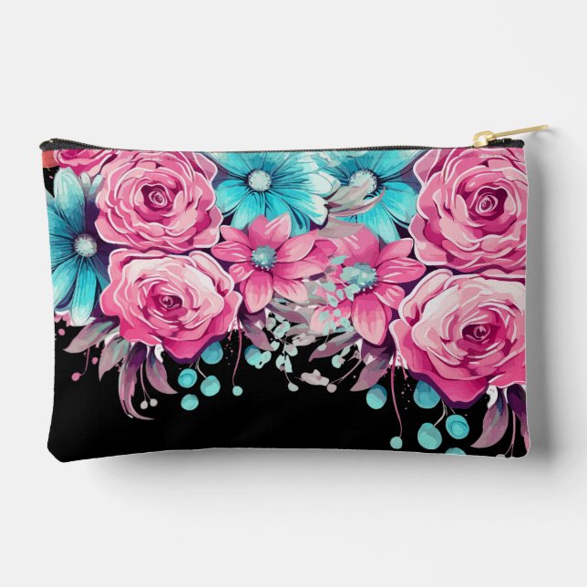 Sac à maquillage Turquoise et rose pour fille mign (Verso)