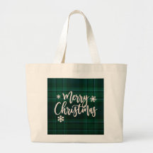 Sac à motifs écossais verts Joyeux Noël