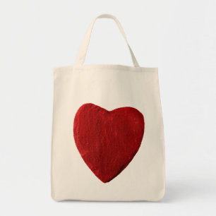 Sac à provisions avec coeur rouge