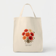 Sac à provisions personnalisé, Poppy Flower Floral