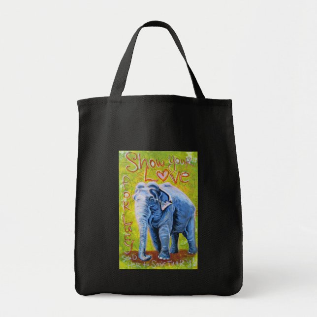 Sac à provisions réutilisable de thème d'éléphant (Devant)