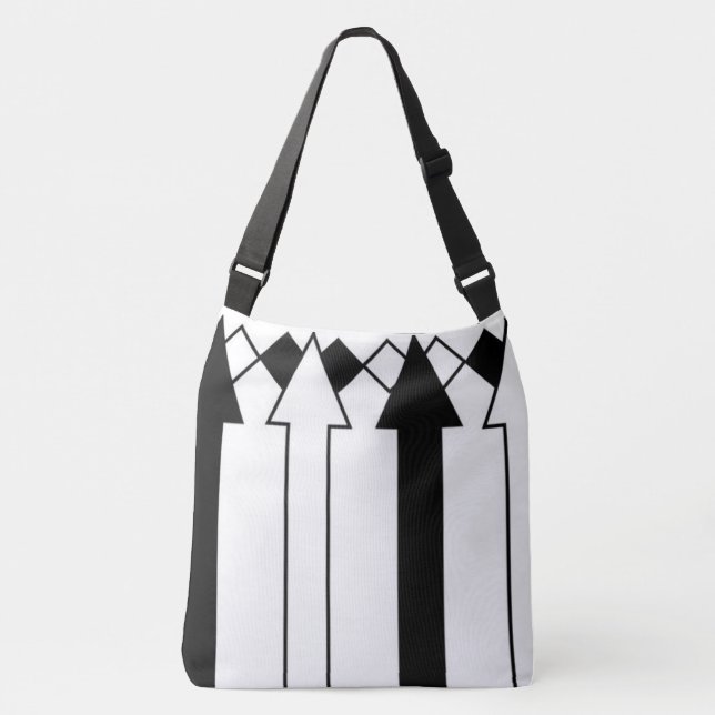 Sac à rayures noir et blanc amusant (Devant)