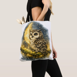 Sac à Tote Chouette Aquarelle Fantaisiste sur Croi