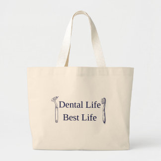 Sac à Tote en Toile Naturel Dental Life Best Life