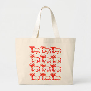 Sac à Tote motif Bélier rouge